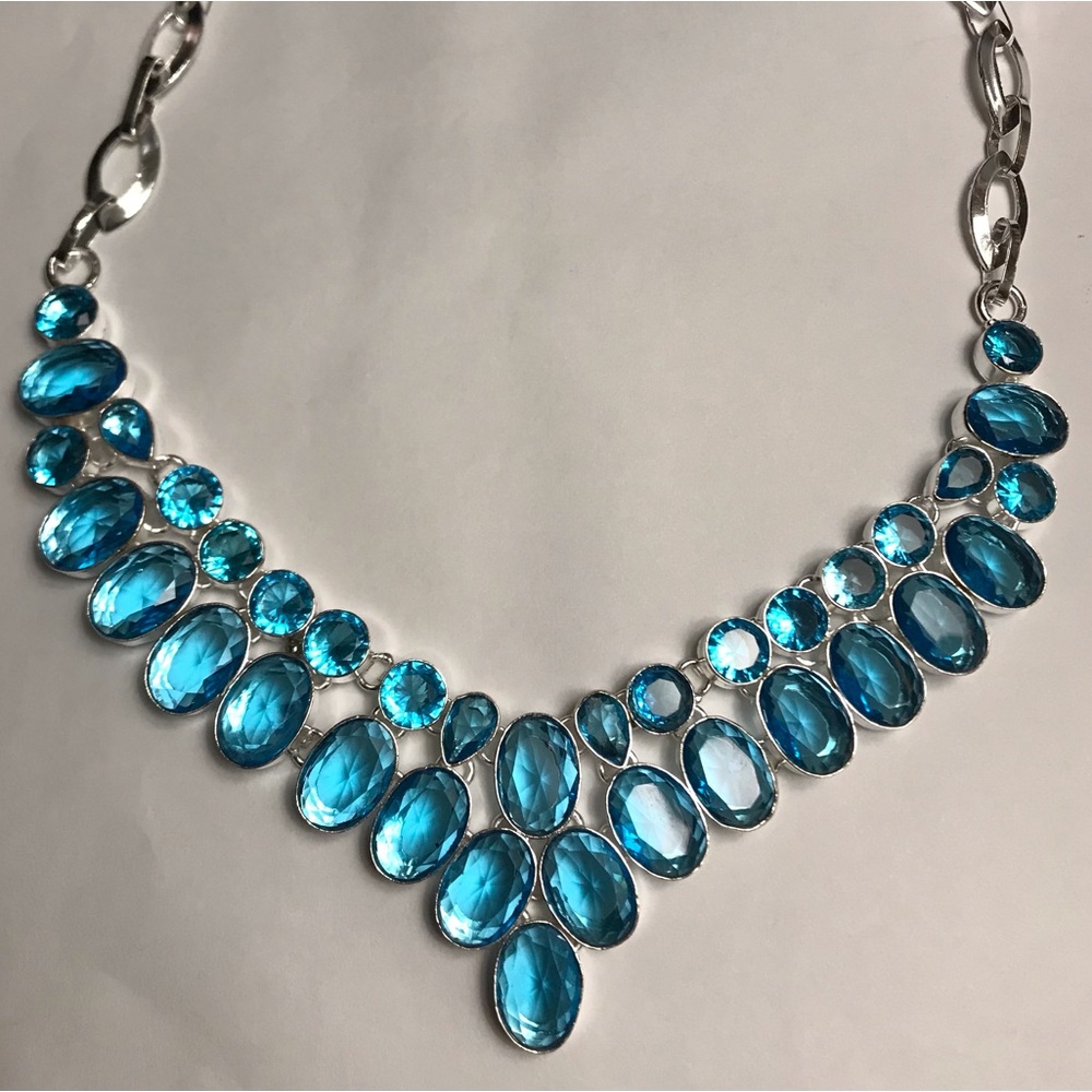 Blue Topaz 925 Stamped Sterling Silver Necklace